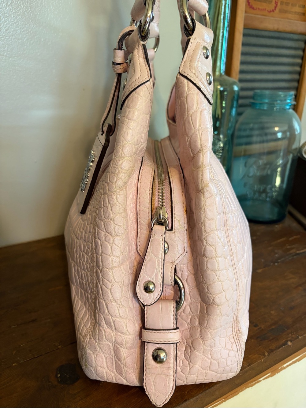 ✨Y2K✨Coach Madison Exotic Maggie Soft Pink Croc-Embos… - Gem